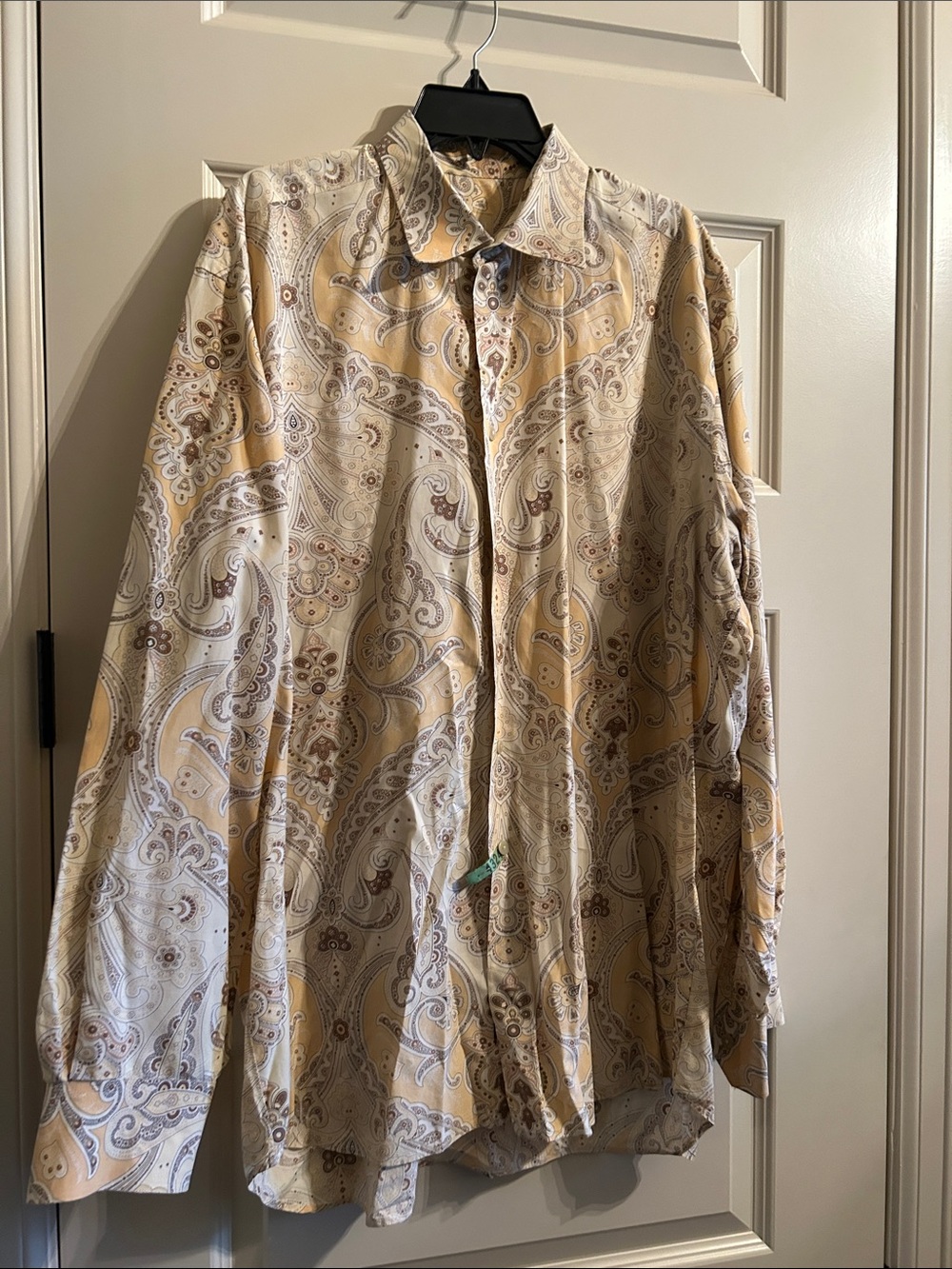 Ike Behar Cream & Tan Paisley Lightweight Shirt Jacket